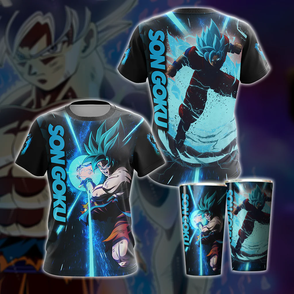 Dragon Ball Son Goku All Over Print T-shirt Zip Hoodie Pullover Hoodie - Image 5