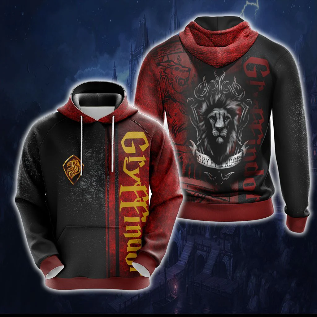 Harry Potter Hogwarts House Gryffindor Slytherin Ravenclaw Hufflepuff T-shirt Zip Hoodie Pullover Hoodie - Image 6