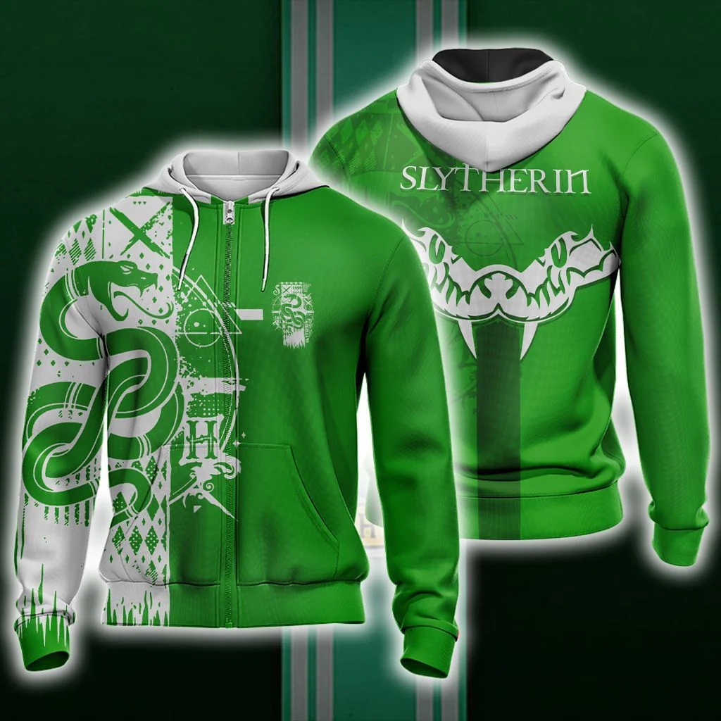 Harry Potter Hogwarts House Gryffindor Slytherin Ravenclaw Hufflepuff T-shirt Zip Hoodie Pullover Hoodie - Image 8