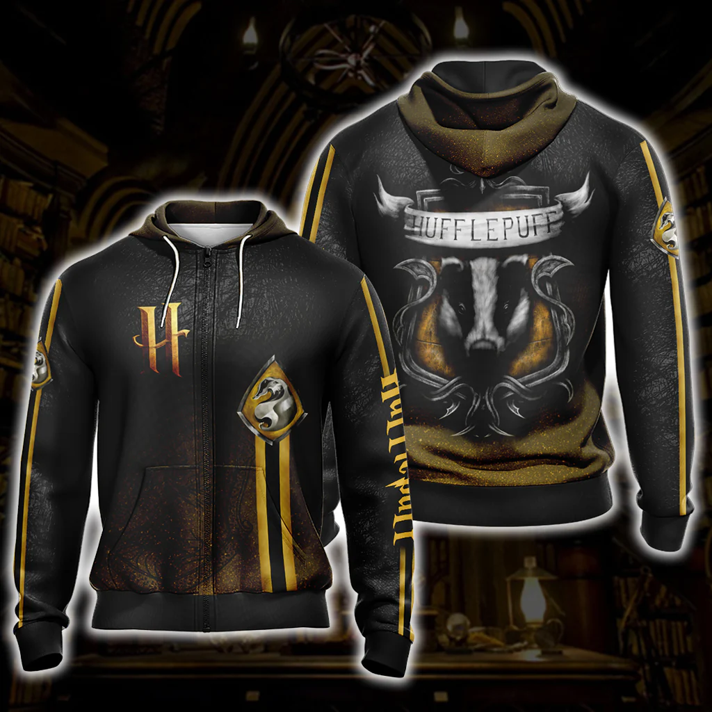 Harry Potter Hogwarts House Gryffindor Slytherin Ravenclaw Hufflepuff T-shirt Zip Hoodie Pullover Hoodie - Image 13