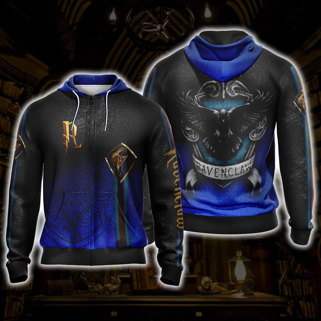 Harry Potter Hogwarts House Gryffindor Slytherin Ravenclaw Hufflepuff T-shirt Zip Hoodie Pullover Hoodie - Image 14