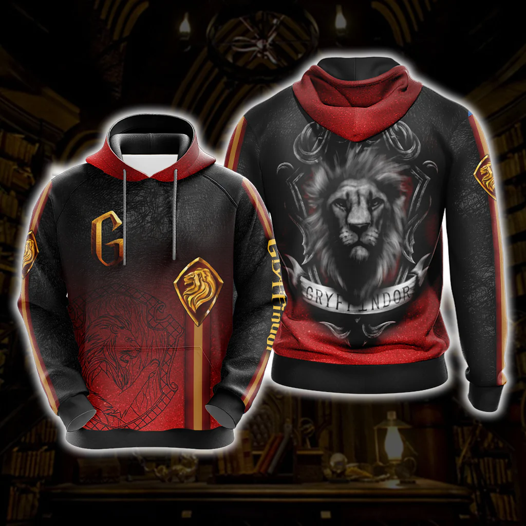 Harry Potter Hogwarts House Gryffindor Slytherin Ravenclaw Hufflepuff T-shirt Zip Hoodie Pullover Hoodie - Image 4