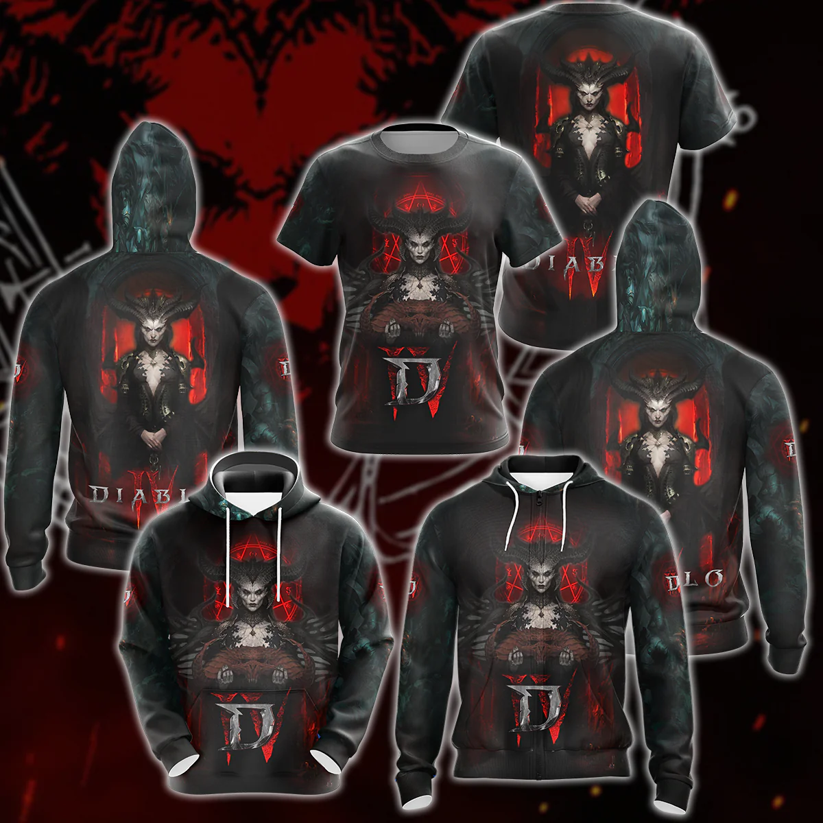 Diablo IV Video Game 3D All Over Printed T-shirt Tank Top Zip Hoodie Pullover Hoodie Hawaiian Shirt Beach Shorts Jogger - Image 5