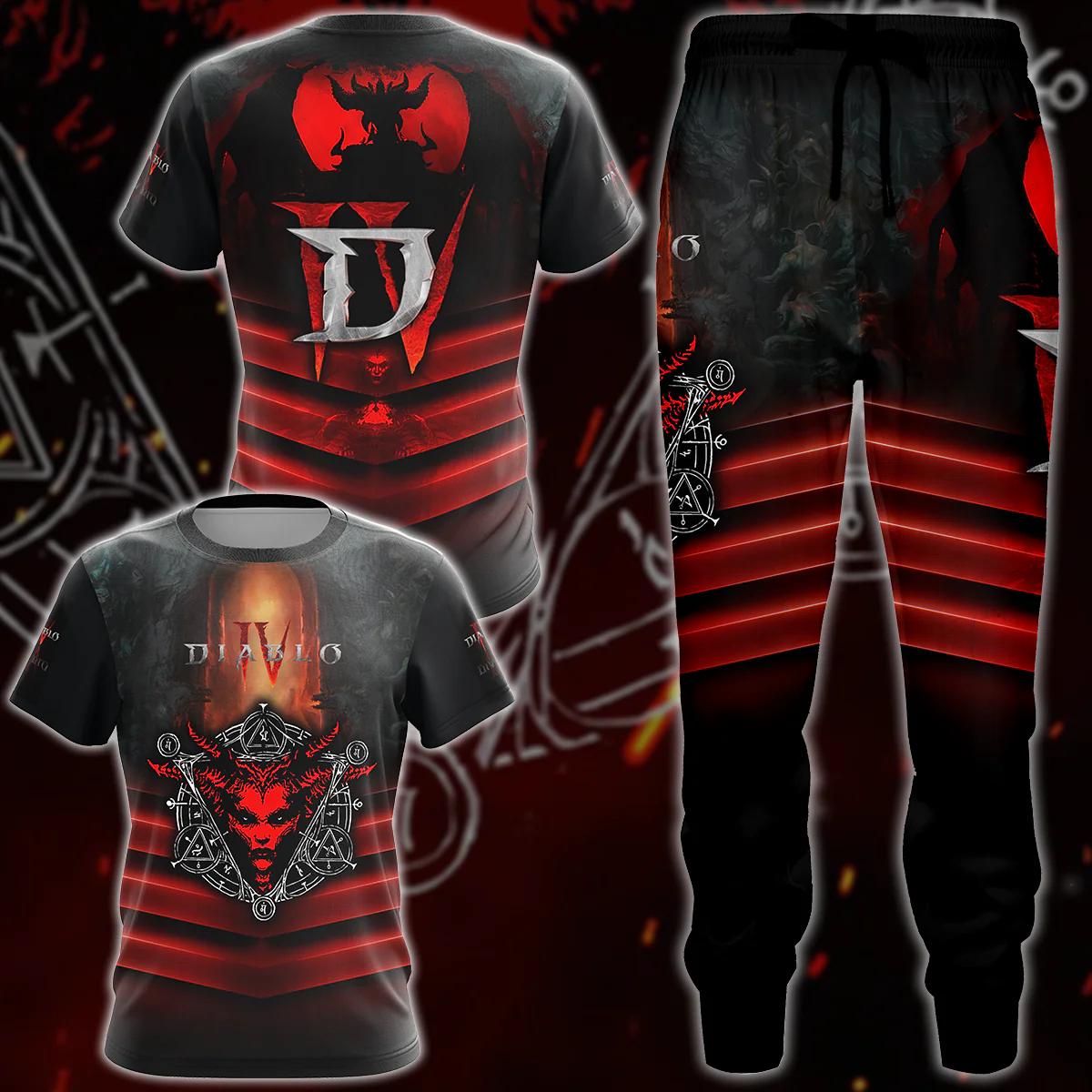 Diablo IV Video Game 3D All Over Printed T-shirt Tank Top Zip Hoodie Pullover Hoodie Hawaiian Shirt Beach Shorts Jogger - Image 3