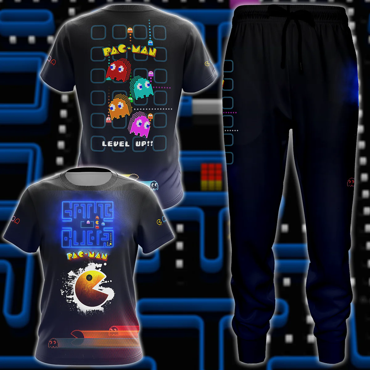 Pac Man Video Game 3D All Over Print T-shirt Tank Top Zip Hoodie Pullover Hoodie Hawaiian Shirt Beach Shorts Jogger - Image 6