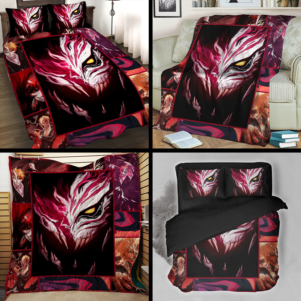 Bleach Ichigo Kurosaki Mask 3D Quilt Bed Set - Image 3
