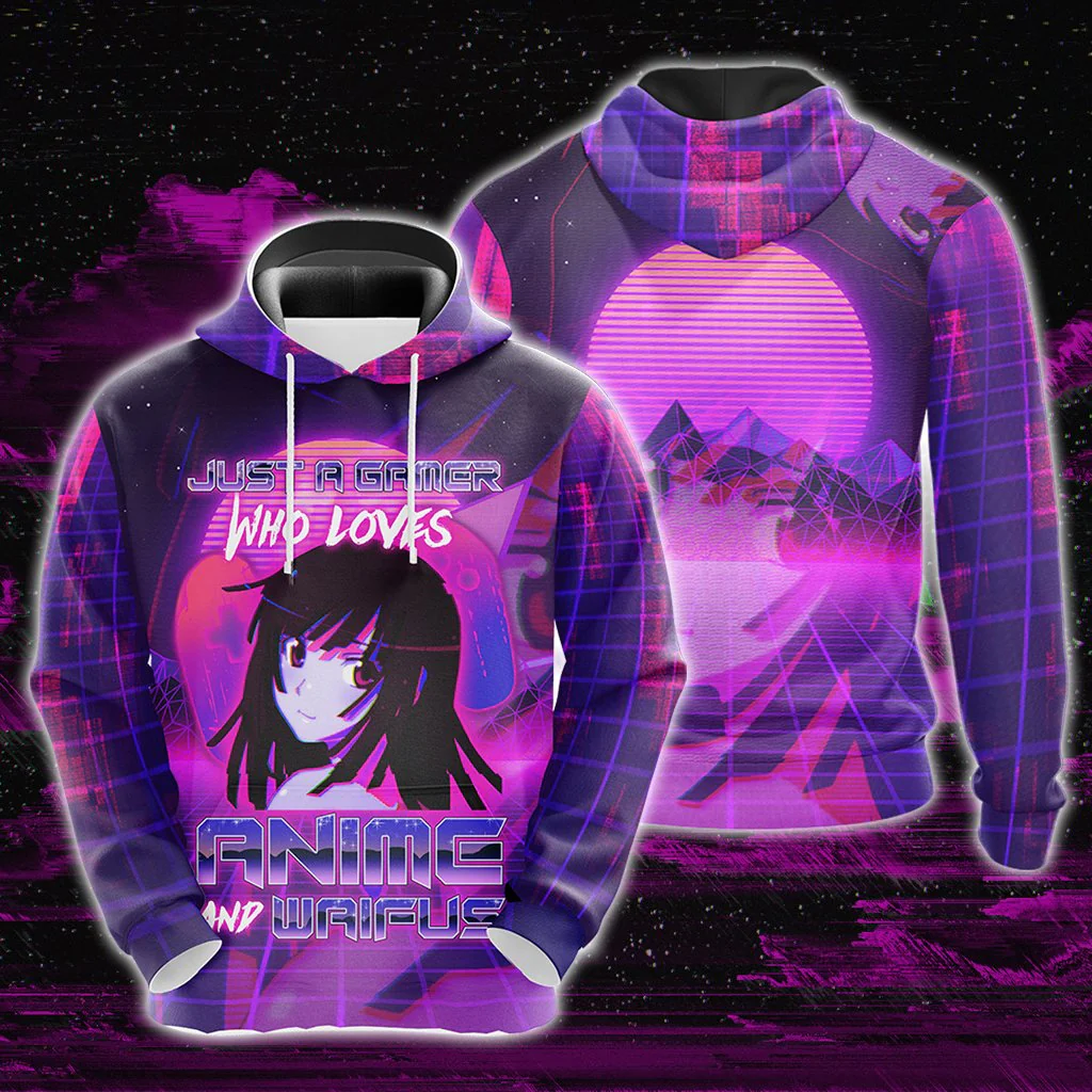Just A Gamer Who Loves Anime And Waifus Unisex 3D T-shirt - Image 3